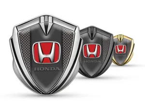 Honda Emblema Metallico Badge Stile Corse Finitura Lucida
